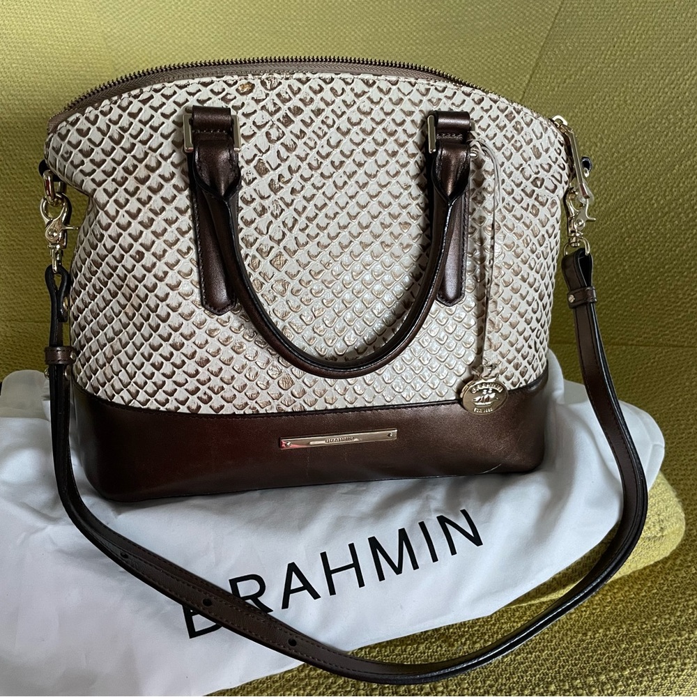 Brahmin Duxbury, Excellent Condition, Brown, Ivory